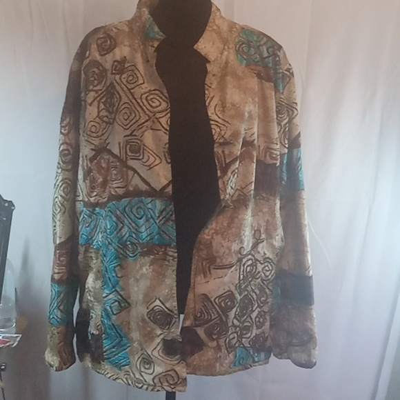 Chicos 💯 silk blazer size 3 - Picture 1 of 8